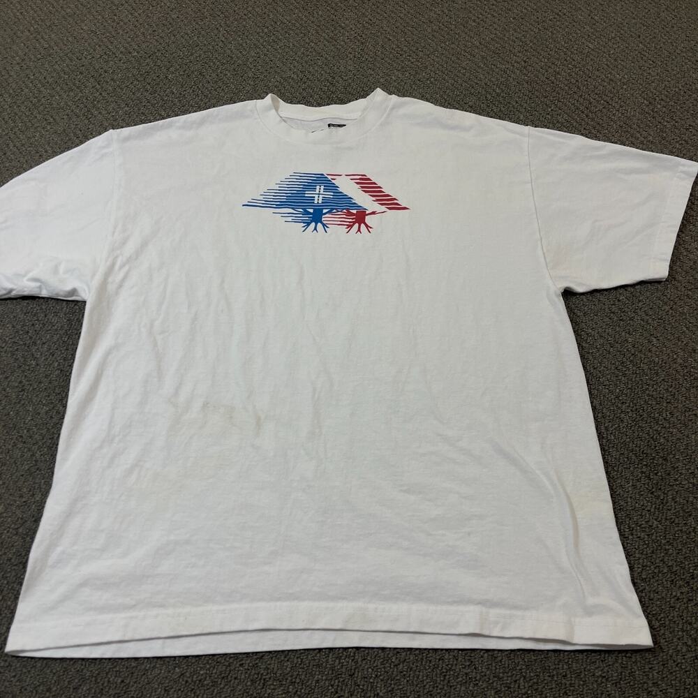 Lifted Research Group LRG Shirt Women Size 2X White Short Sleeve Flawed